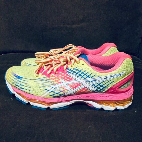 Mint Condition Asics GEL NIMBUS 17 Orange Turquoise White Womens 8 US 39.5 EUR - Picture 4 of 12